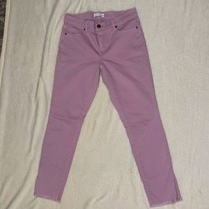Purple skinny loft pants with fray bottoms - BRAND NEW NEVER WORN!